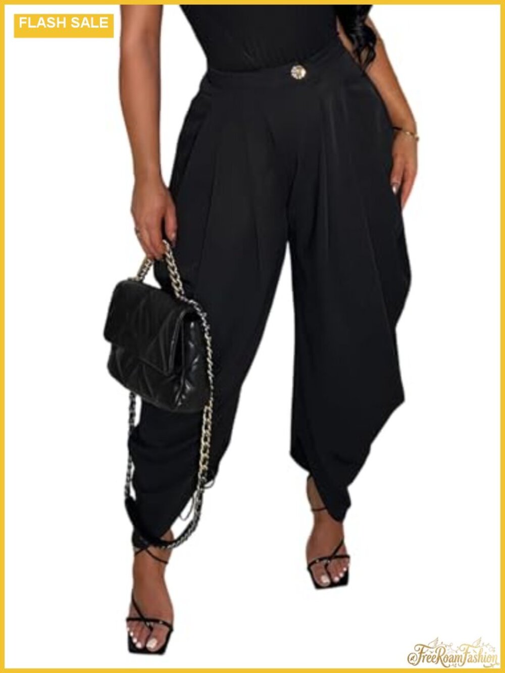 Vintage Lace Patchwork Wide Leg Barrel Pleated Pants High Rise Baggy Palazzo